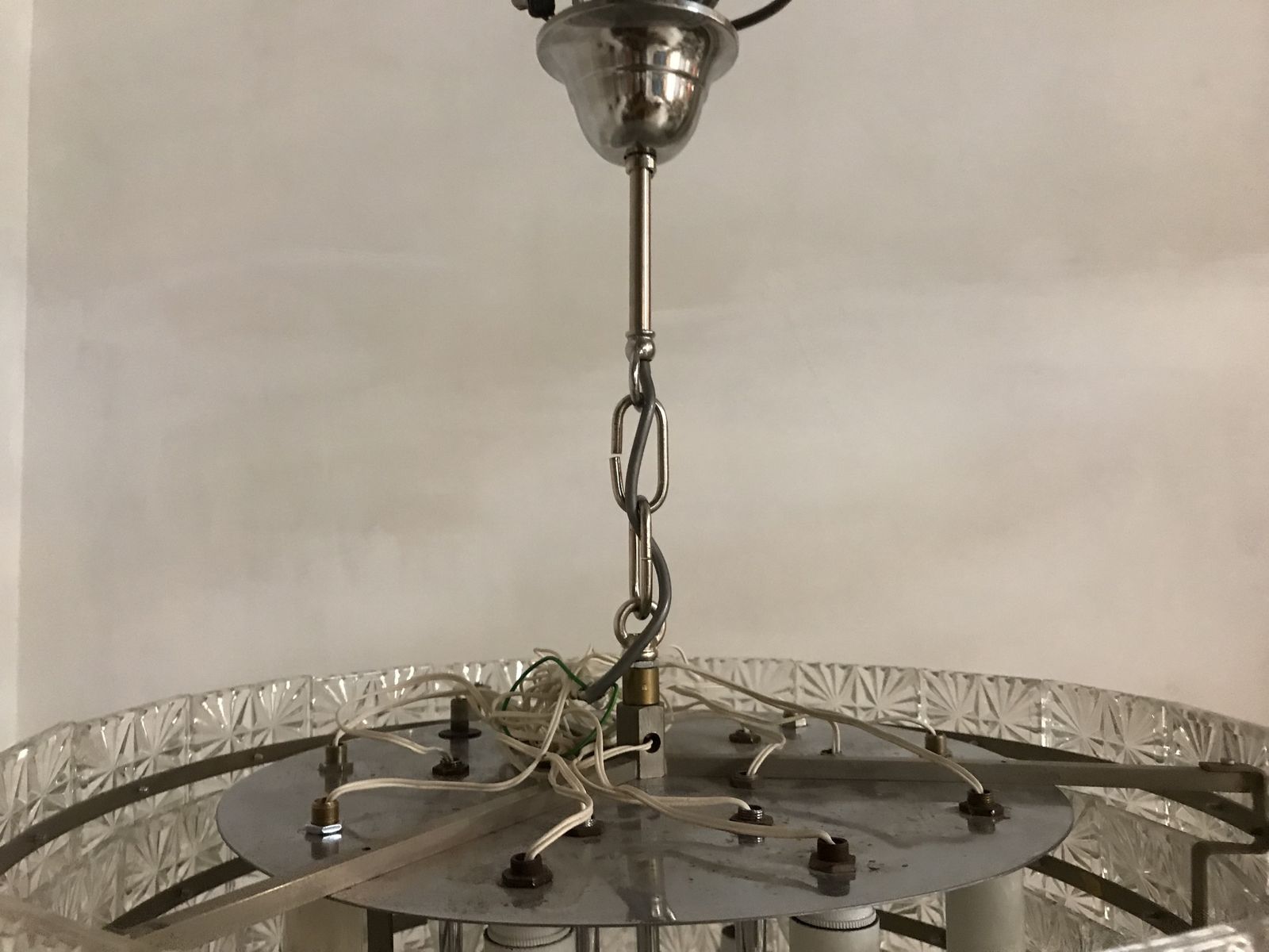 Large Midcentury Crystal Chandelier 18 Lights photo vinterior