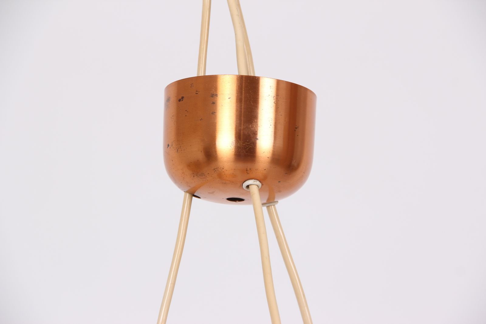 Danish Copper Lamp With 3 Schreens. 1950s Design photo Lighting