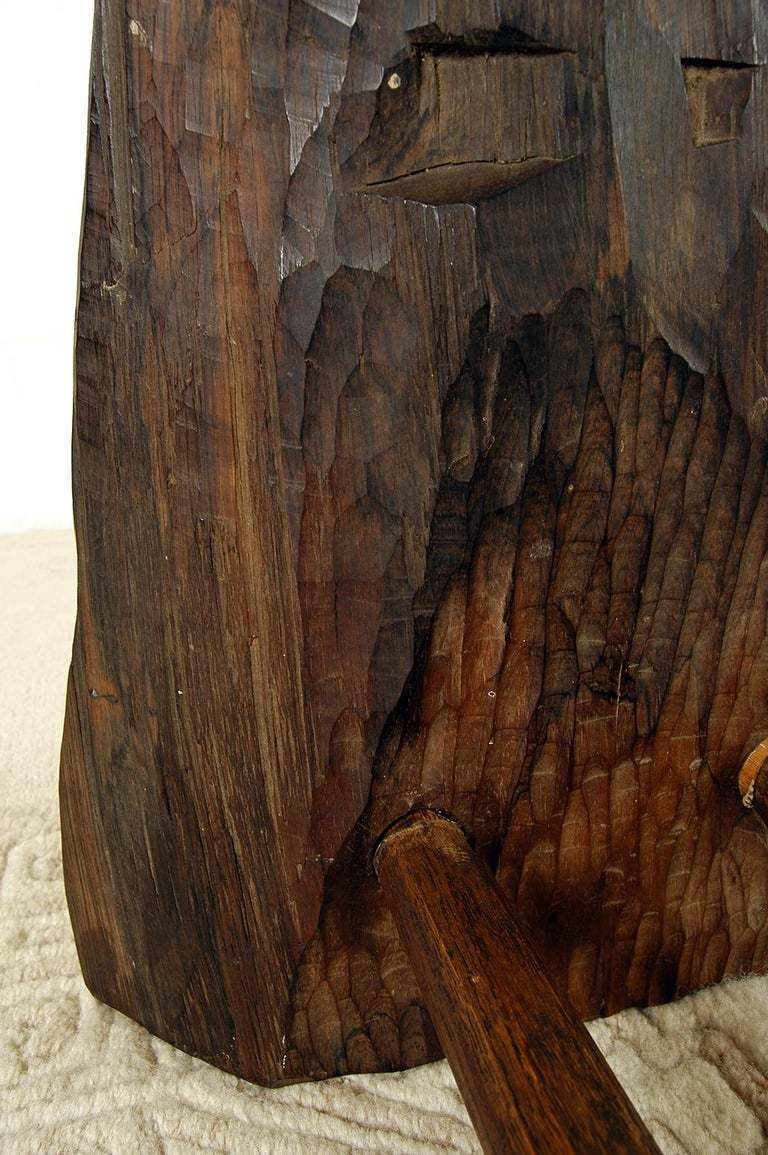 1400.0 19c Folk Art Primitive Country Swedish Adze Carved Rosewood Tripod Table Bowl photo