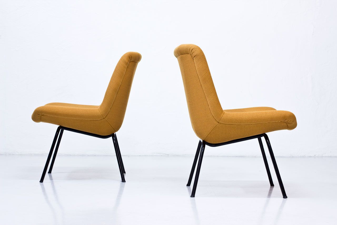 Rare Pair Of "Lehti" Easy Chairs By Carl Gustaf Hiort, Finland, 1950s photo Furniture