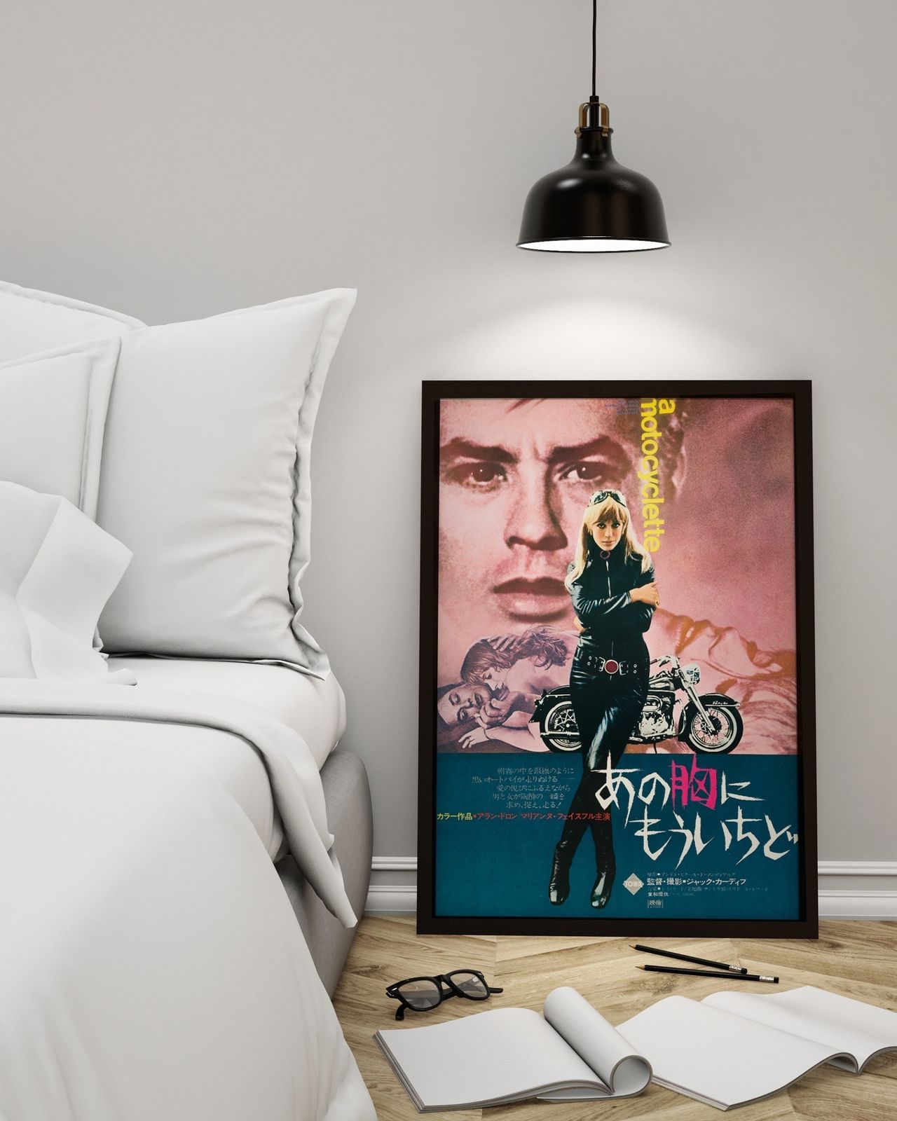 "The Girl On A Motorcycle" Original Vintage Japanese B2 Film Poster, 1968 photo Art