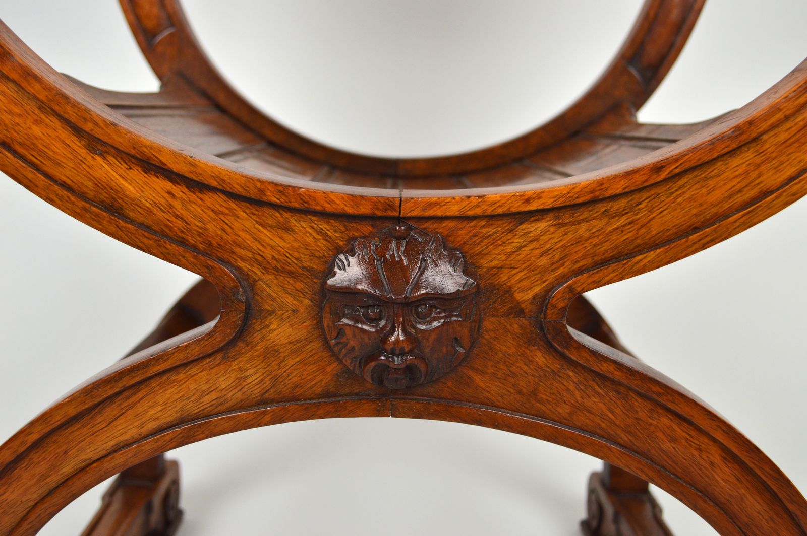 photo buy French Carved Walnut Curule Or Armchair, Renaissance Revival