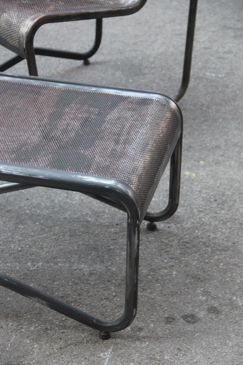 Livin Room Set Minimal Industrial Design Of 1950 French Perforated Black Metal photo furniture