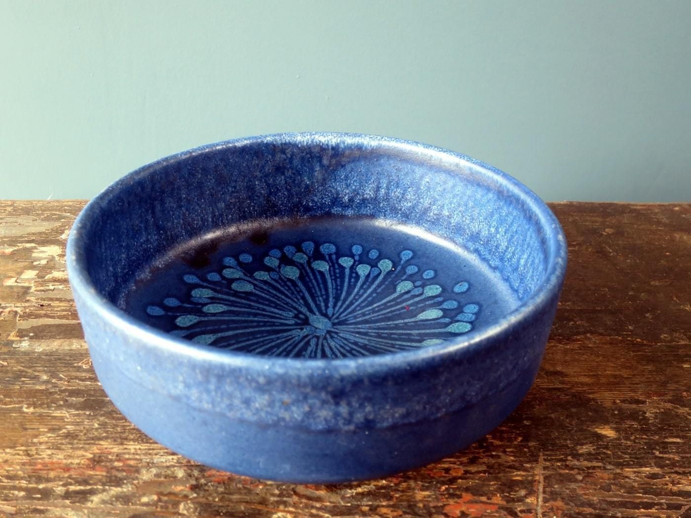 Superb Silberdistel Keramik Blue West German Bowl 710 20