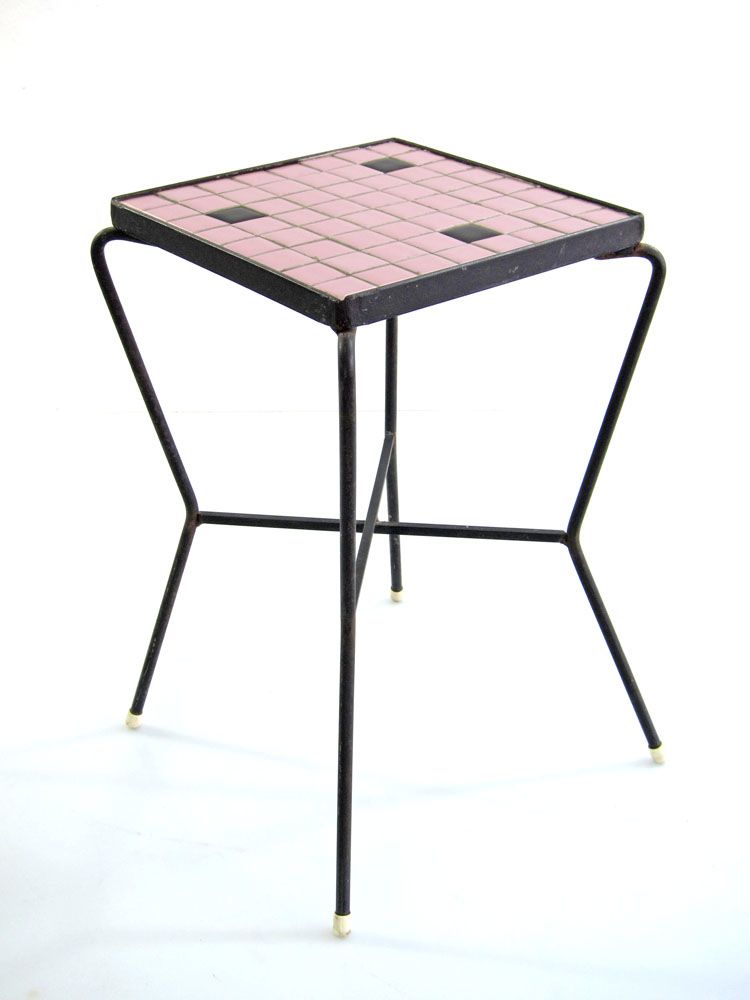 Roze Jaren 50 Mozaïek Bijzettafel – Vintage Design