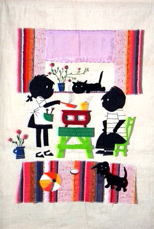 Jip En Janeke Fifties Geborduurd Kunstwerk