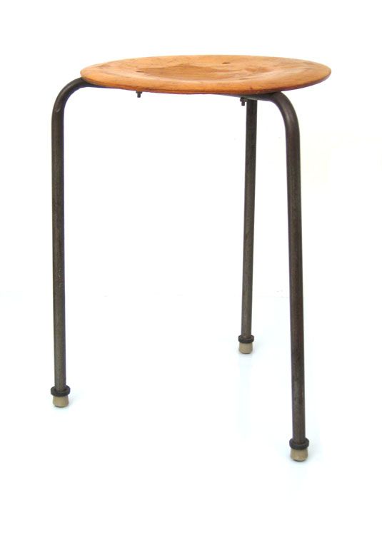 Kruk Jaren Vijftig Hout En Metaal, Vintage Retro