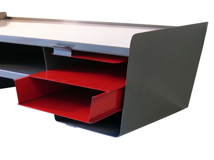 Bureau In De Stijl Van Jean Prouvé, Rood En Geel, Jaren 1950 photo furniture