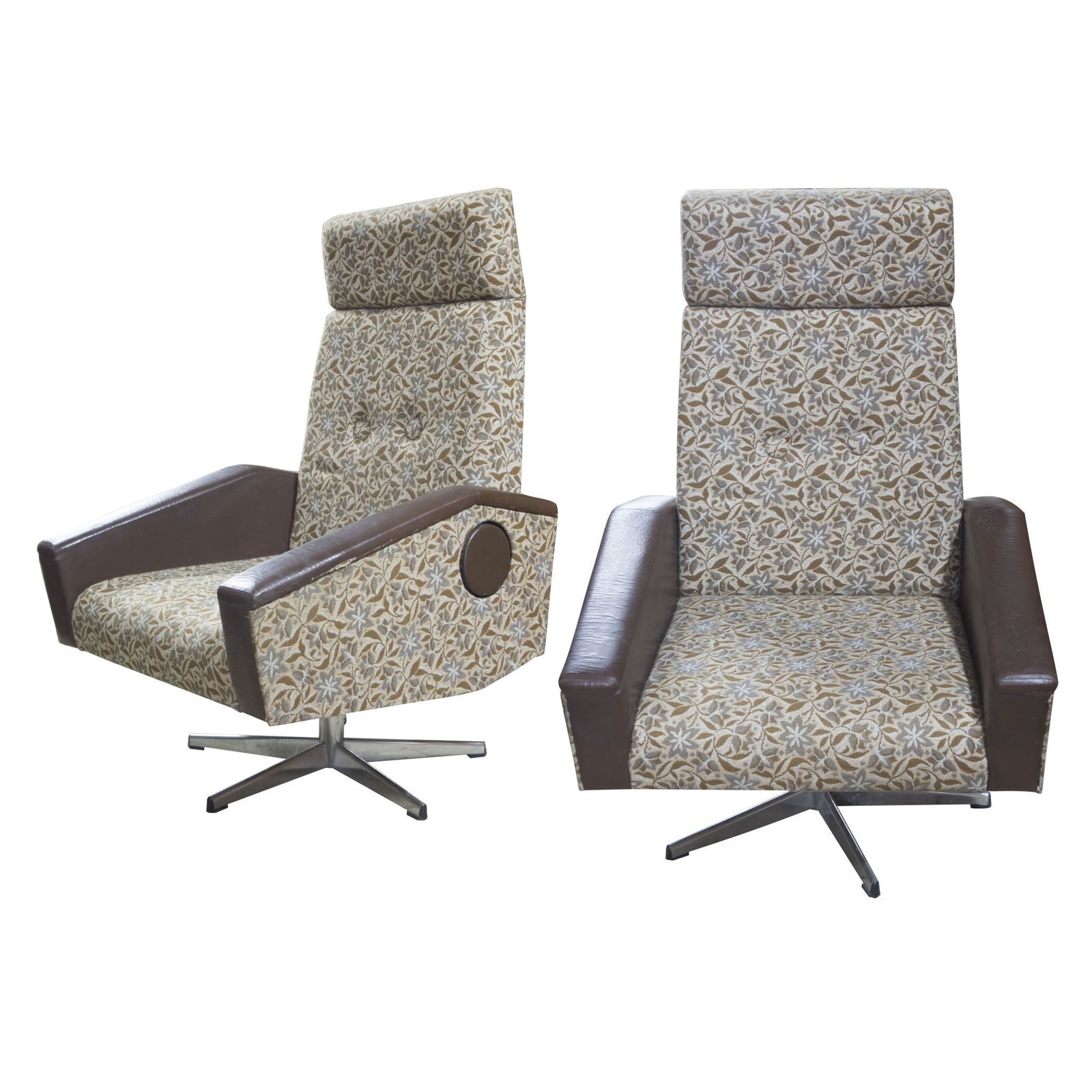 Adjustable Swivel Armchairs, 1970´S, Czechoslovakia