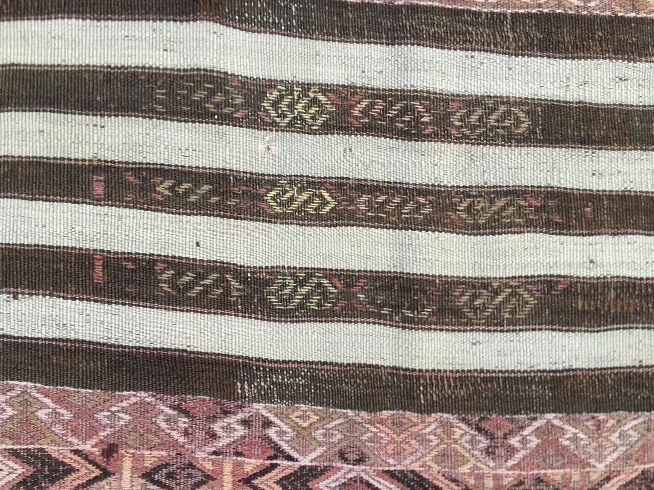 photo for sale Old Turkish Narrow Kilim Runner 450x88cm, Shabby Chic, Vintage Decor Kelim Rug