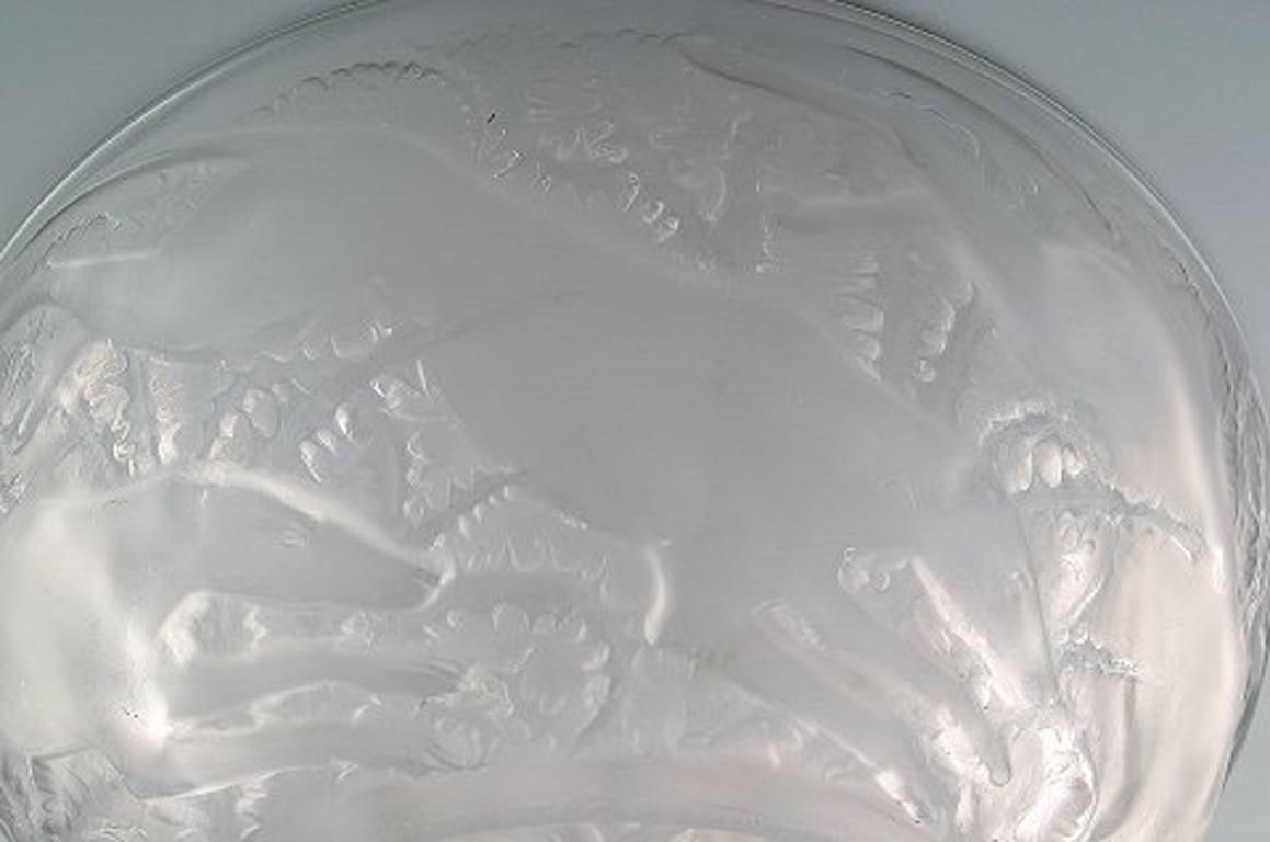 Early And Rare René Lalique "Chiens" Art Deco Bowl In Art Glass, 1930s photo vinterior