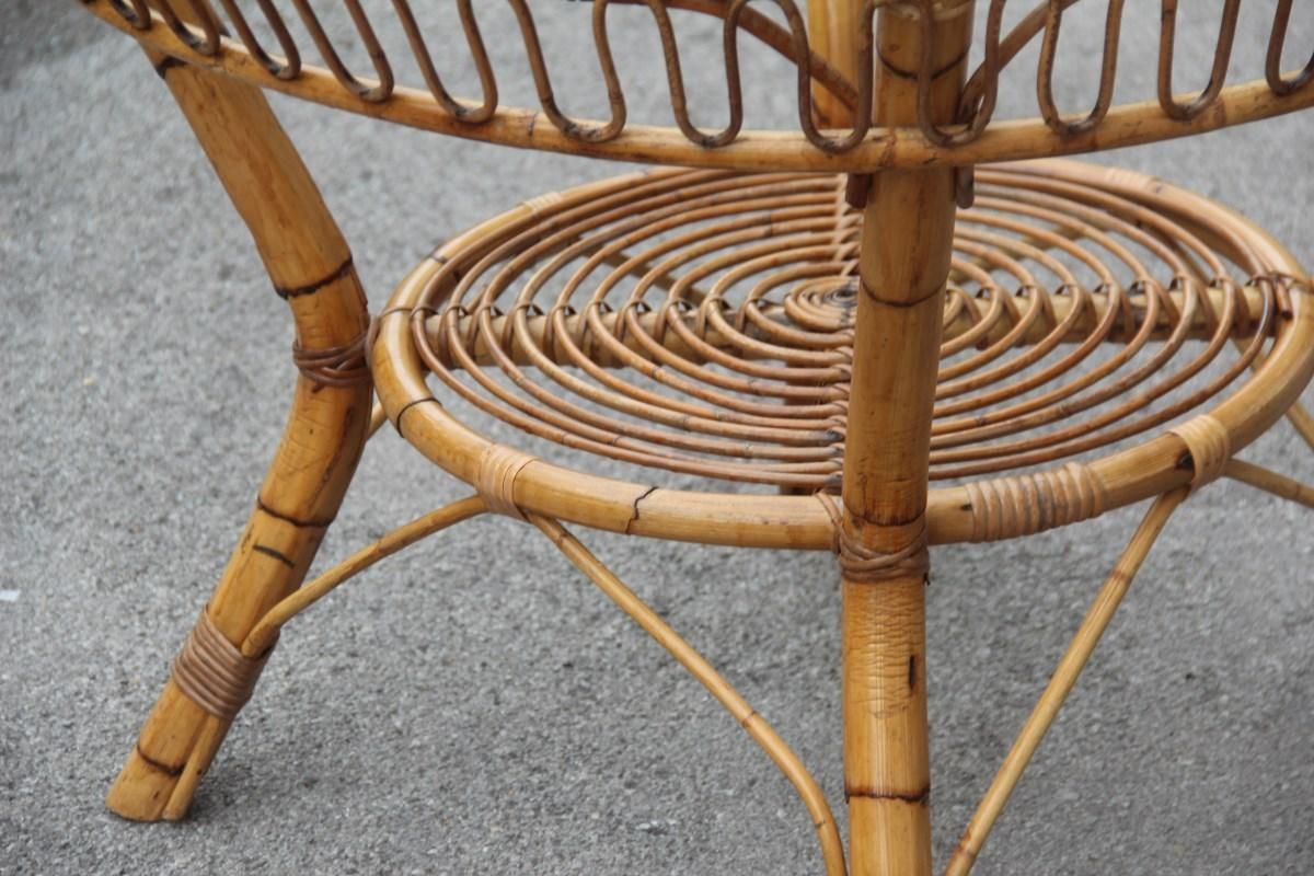 Midcentury Round Dining Table Italian Design Glass Top For Garden photo furniture