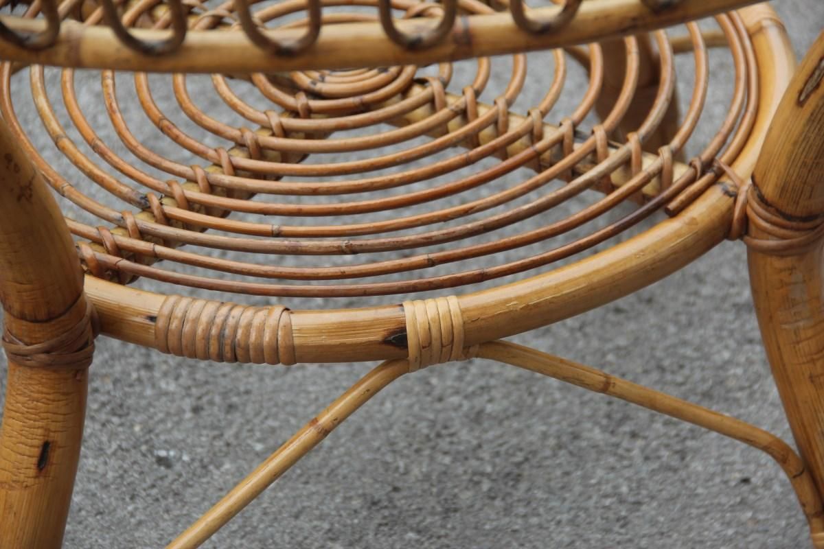 Midcentury Round Dining Table Italian Design Glass Top For Garden photo vintage
