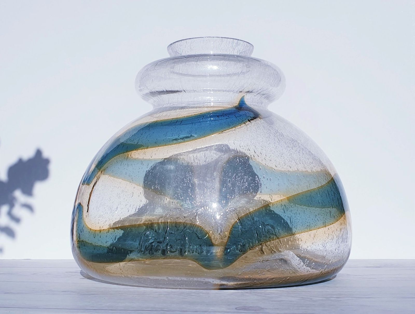 Murano Mazzega Mid Century Pulegoso Glass, Sculptural Layered Pendant Ceiling Light | 1960s   70s photo furniture