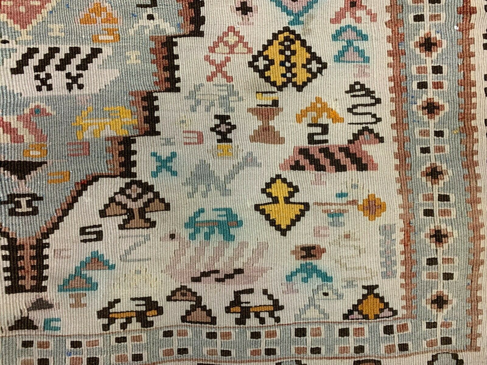 Vintage Turkish Kilim Shabby, Country Home, Boho Old Kelim Rug  205x120cm Medium photo 795.0