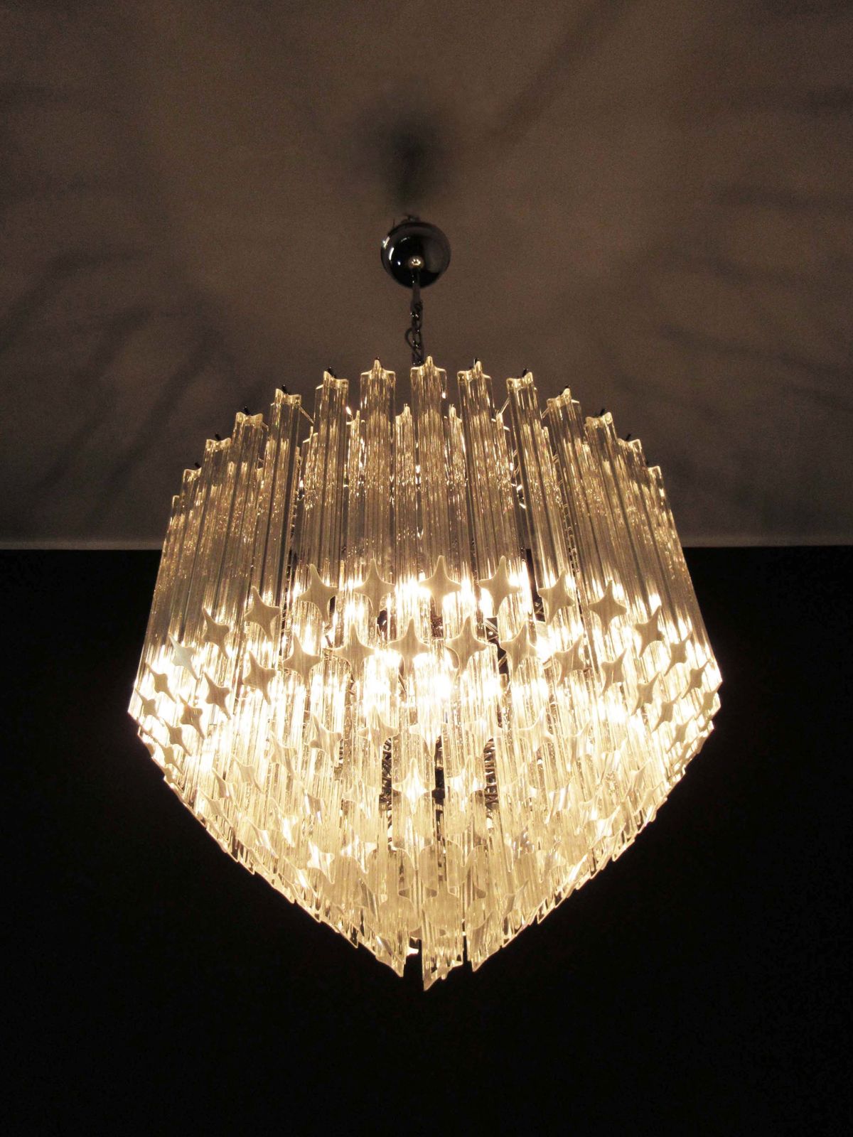 Modern Quadriedri Murano Glass Chandelier   163 Trasparent Prism Quadriedri photo furniture