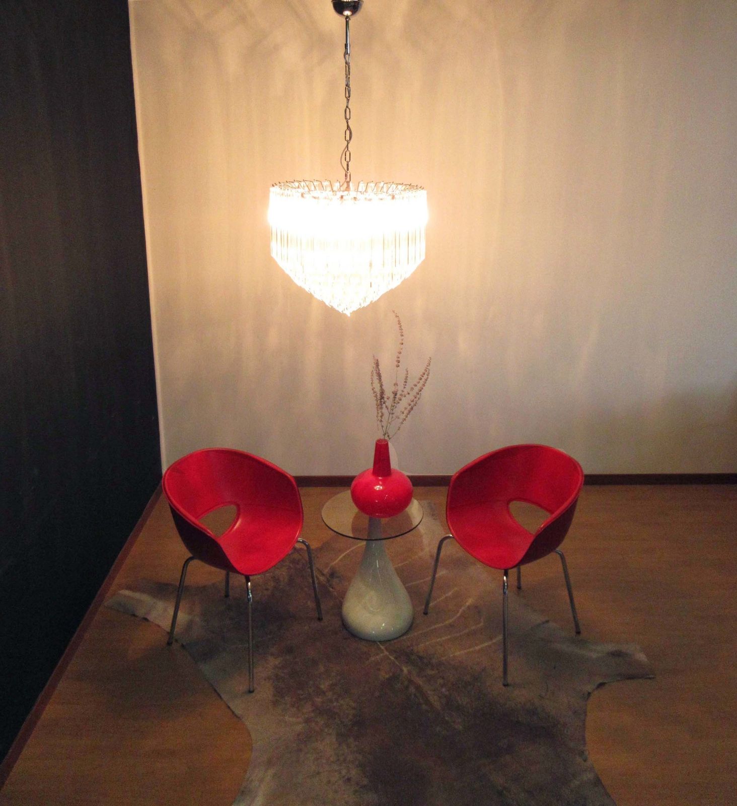 photo for sale Modern Quadriedri Murano Glass Chandelier   163 Trasparent Prism Quadriedri
