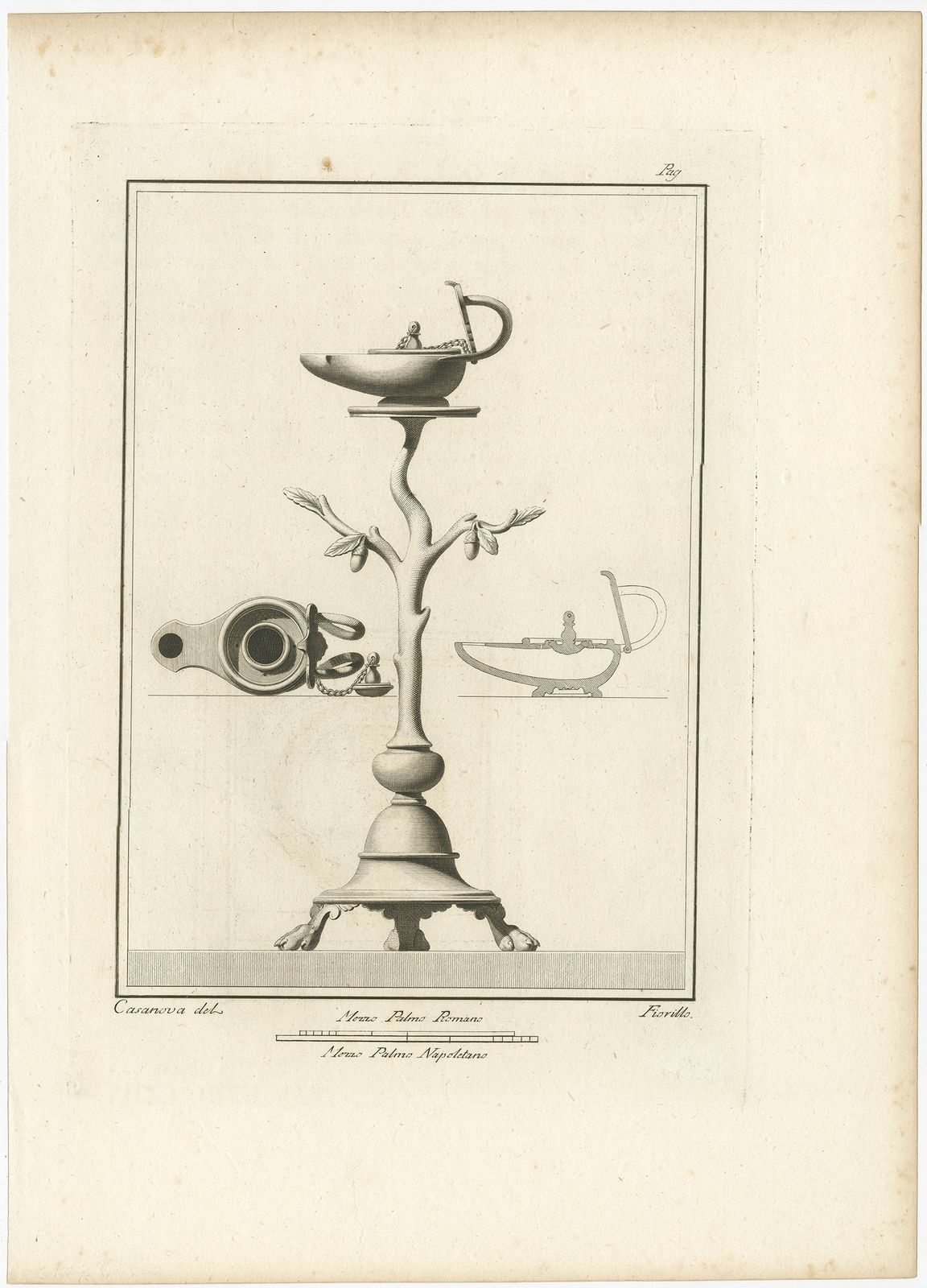 Antique Print Of The Monuments Of Herculaneum By Bayardi (1762)
