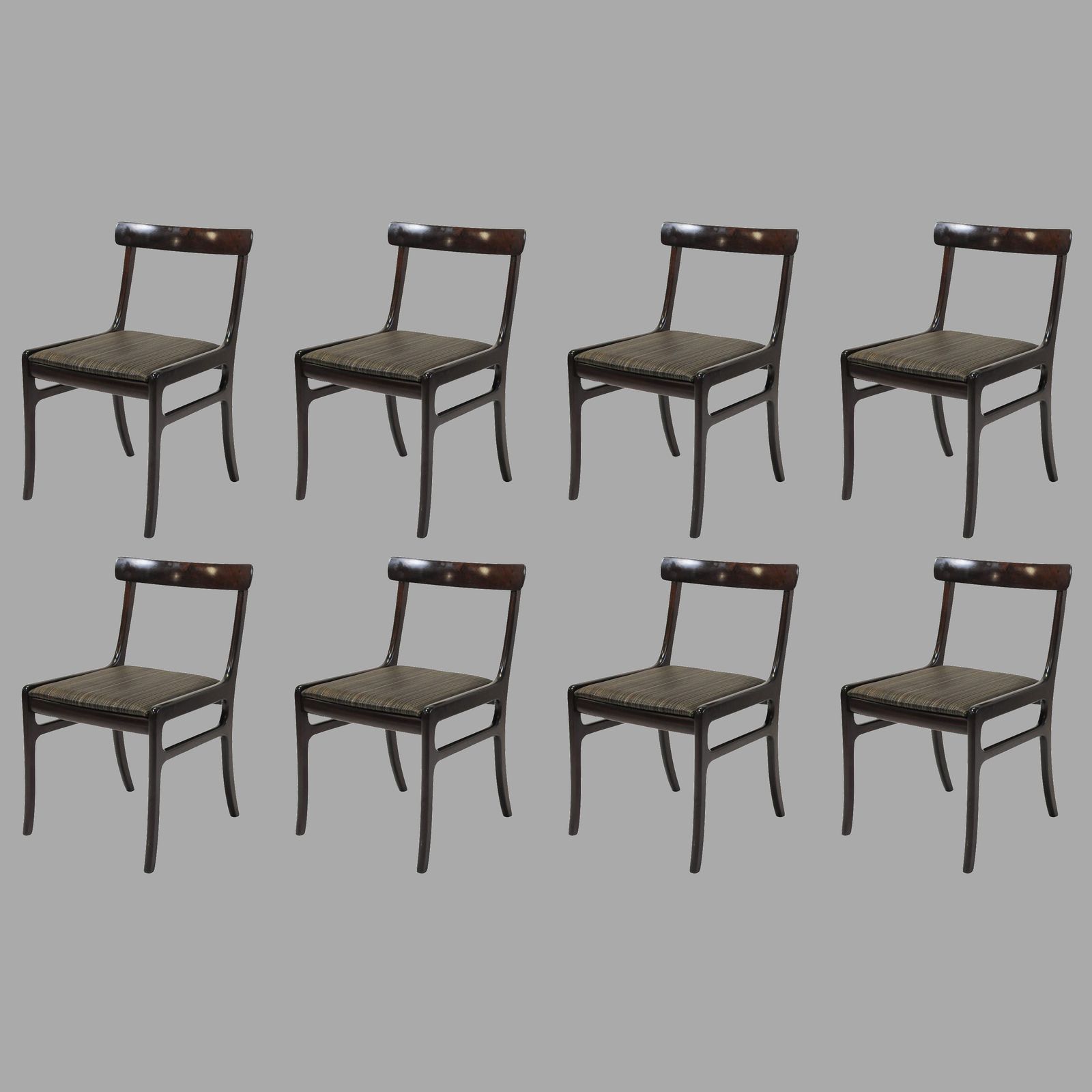 Ole Wanscher Set Of Eight Mahogany Dining Chairs, Inc. Reupholstery 1960´S