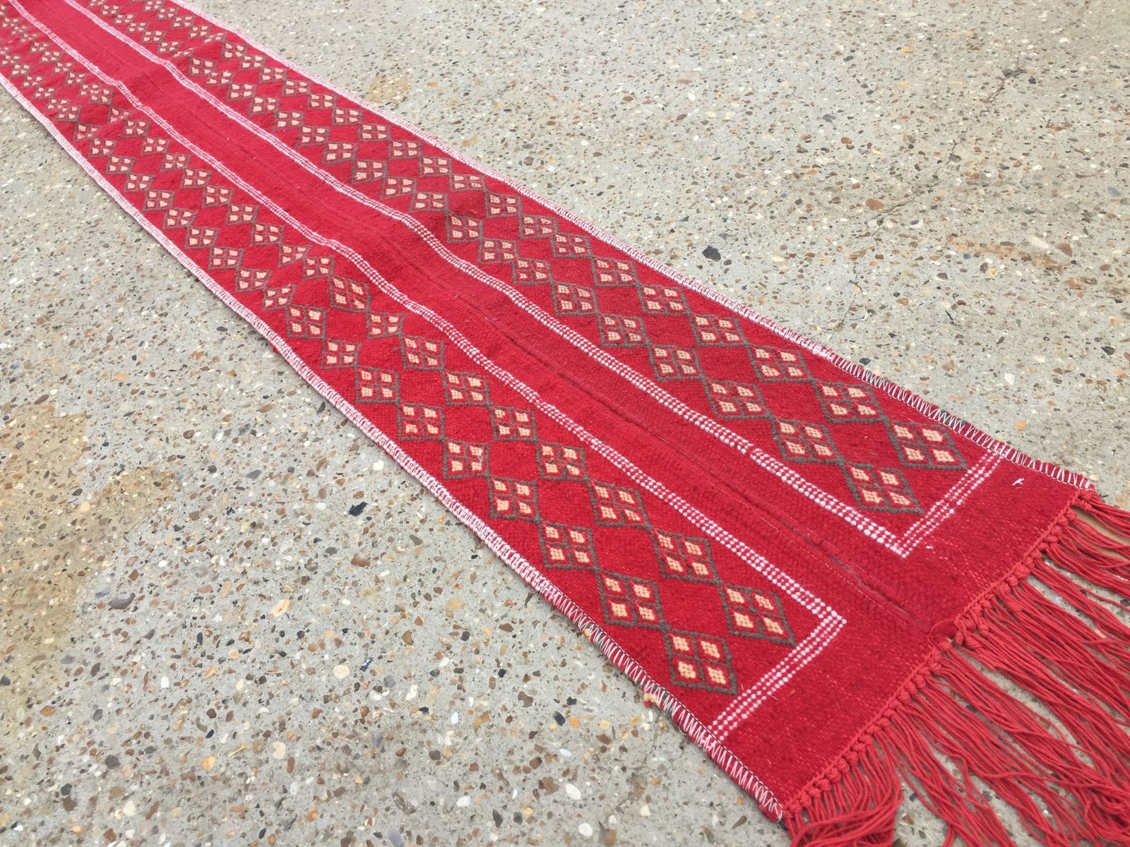 Narrow Kilim Runner 275x31cm Old Tunisian Chic Vintage Country Home Decor Kelim photo for sale