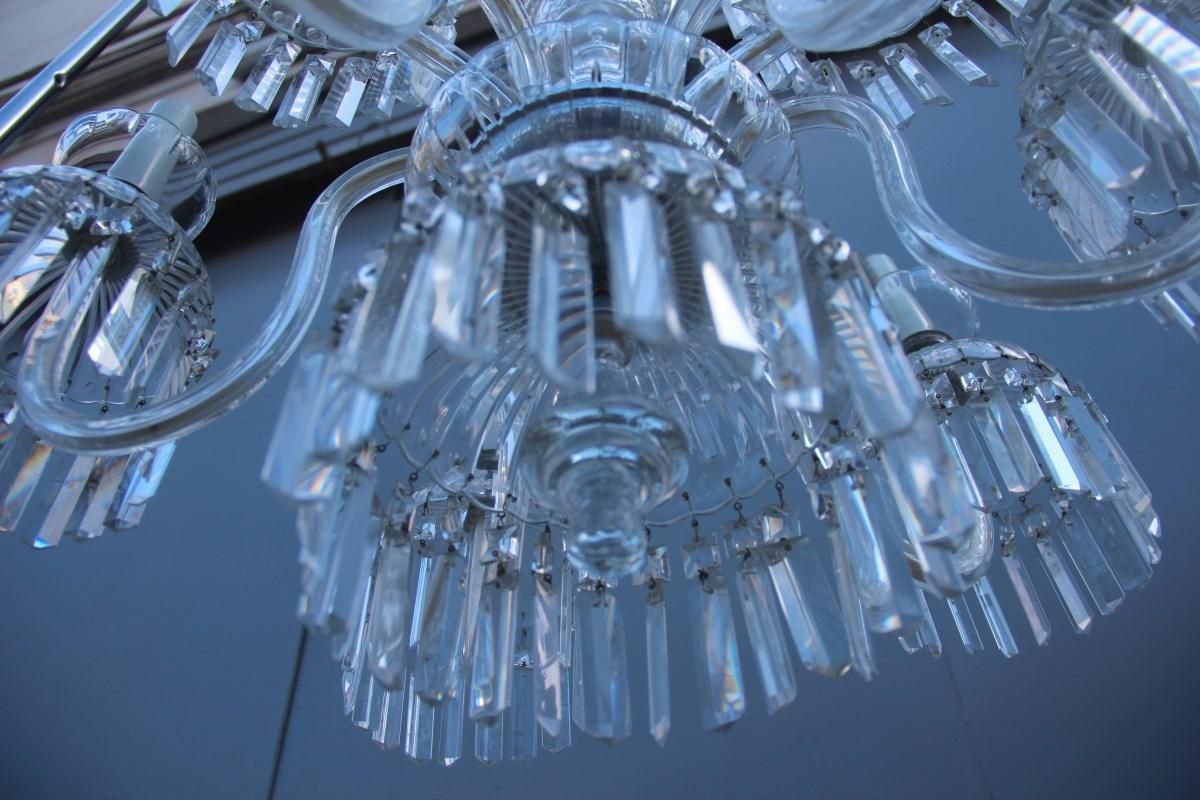 Round Great Classic Chandelier Trasparent Crystal Bohemian Art, 1950s photo buy