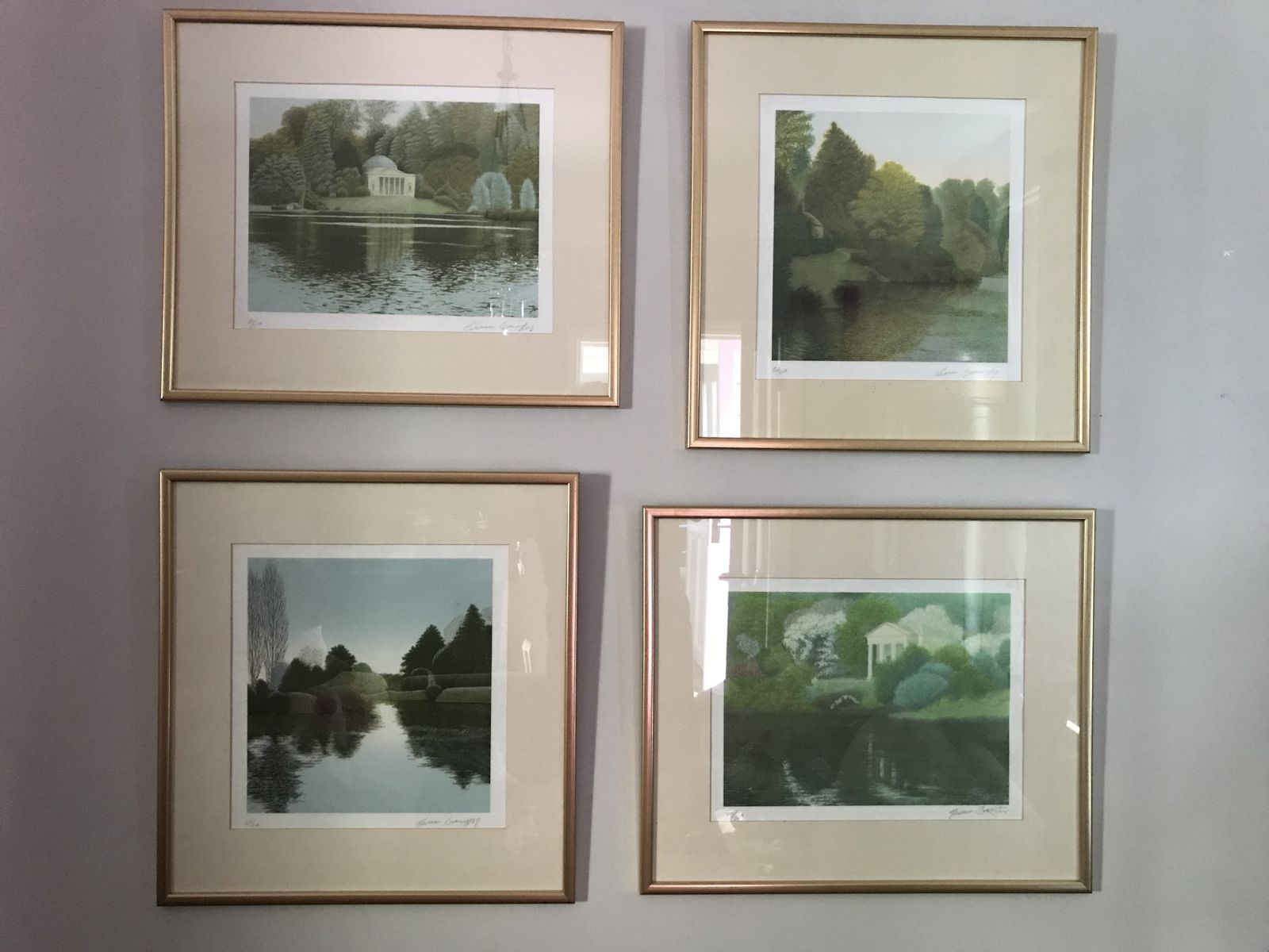 Set Of 4 Limited Edition Prints Of Stourhead (Wiltshire) By Graham Bannister
