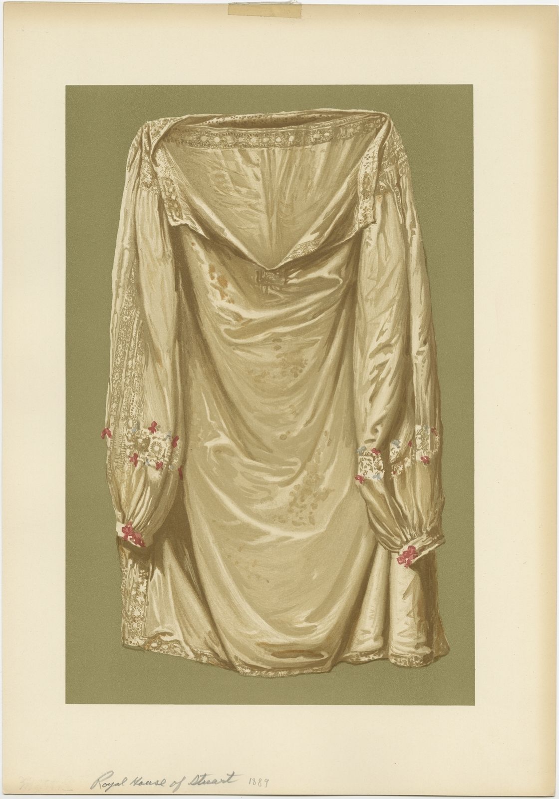 Antique Print Of A Shirt Of King Charles I By Gibb (1890)