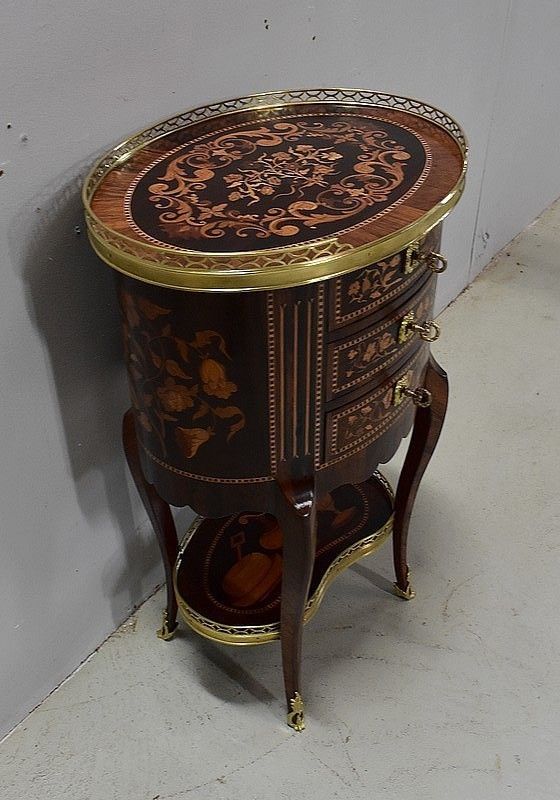 Small Inlaid Chiffonnière Commode, Rosewood, Louis XV / Louis XVI Transition Style, 19th photo furniture