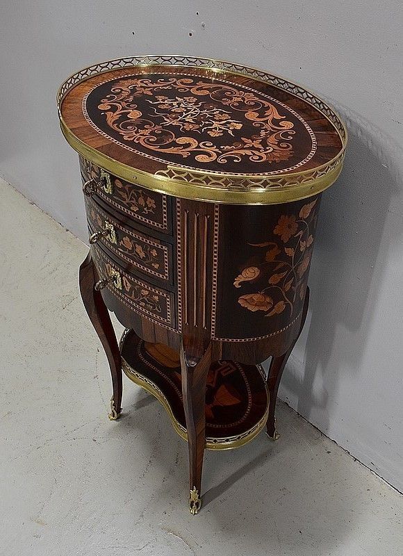 Small Inlaid Chiffonnière Commode, Rosewood, Louis XV / Louis XVI Transition Style, 19th photo for sale