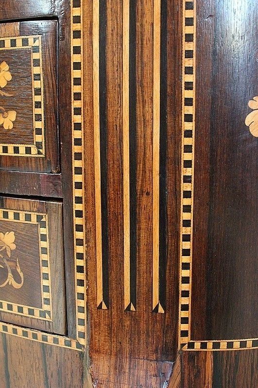 Small Inlaid Chiffonnière Commode, Rosewood, Louis XV / Louis XVI Transition Style, 19th photo vintage