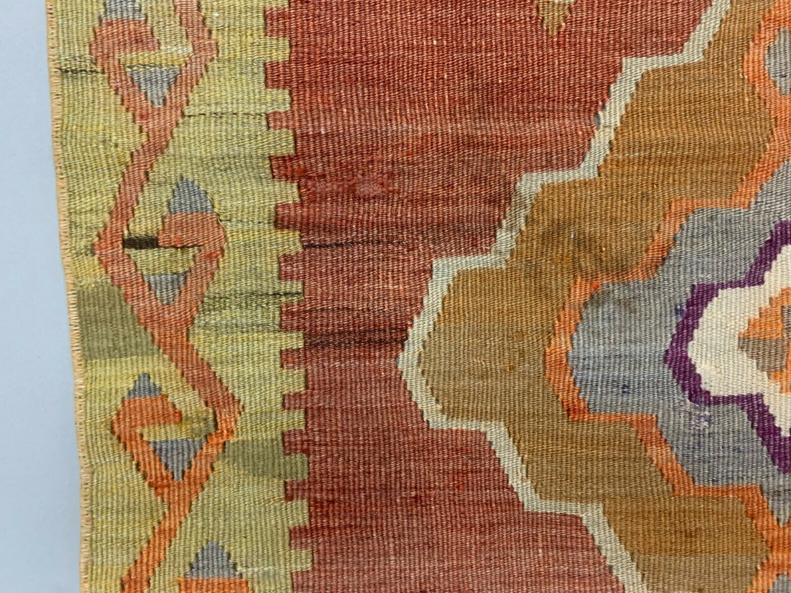 Old Turkish Narrow Kilim Runner 307x75 Cm, Shabby Chic, Vintage Decor Kelim Rug photo Textiles