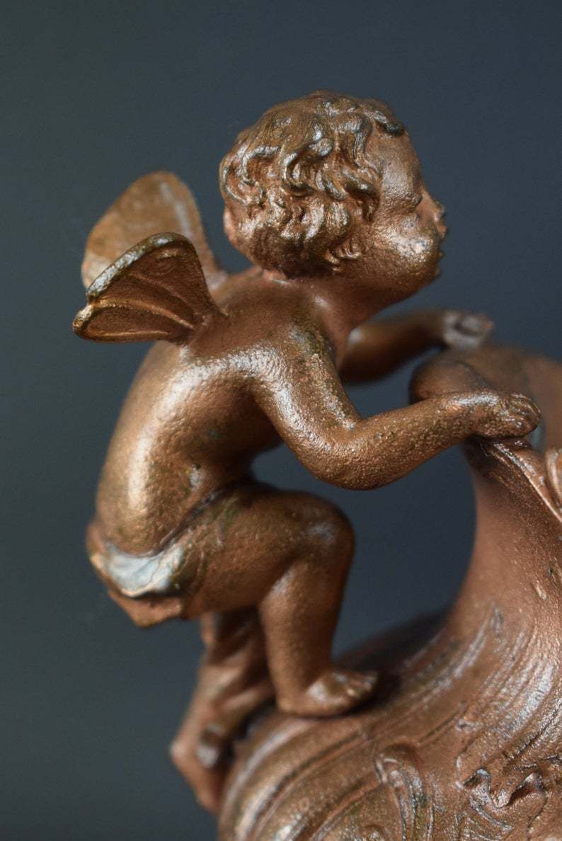 Rococo French Angels Centerpiece Jardiniere Copper Finish photo 416.0