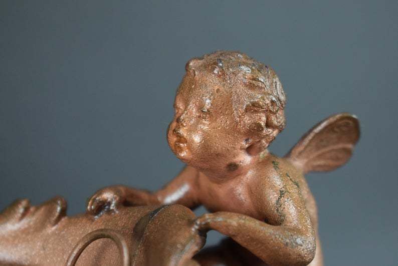 Rococo French Angels Centerpiece Jardiniere Copper Finish photo vinterior
