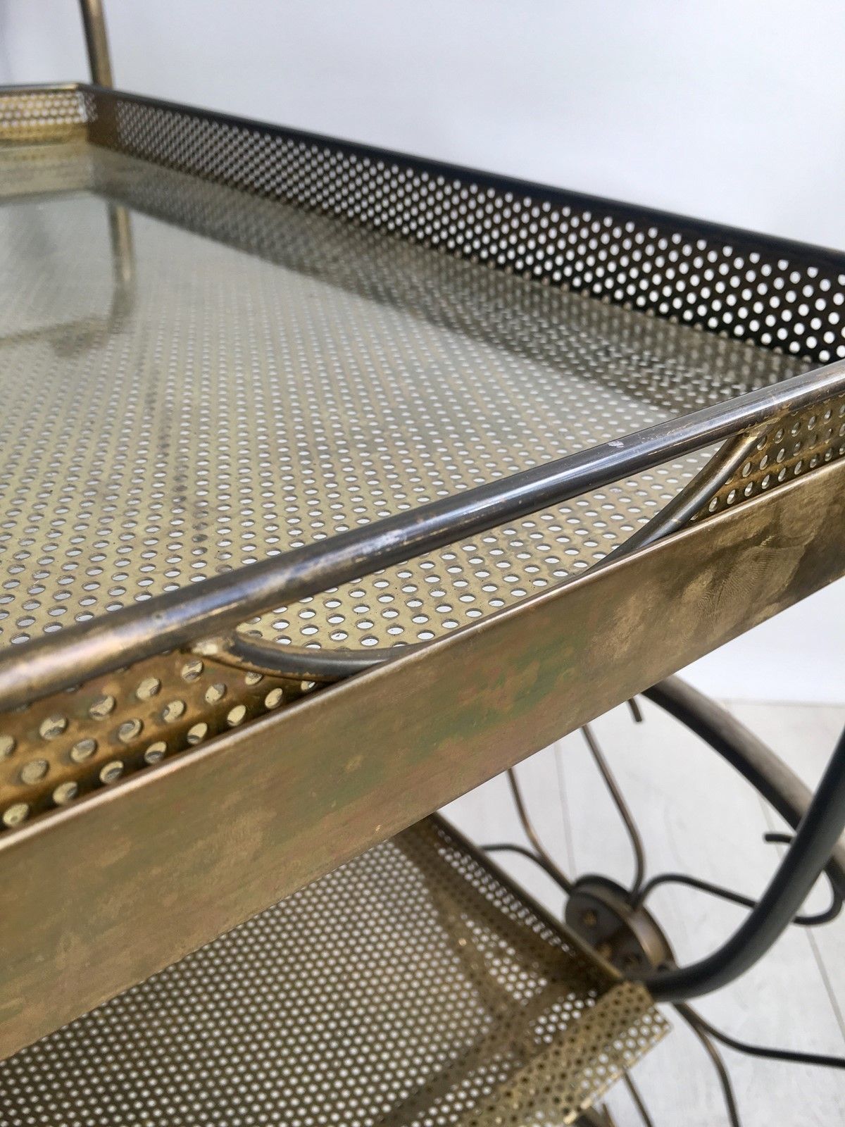 Midcentury Brass Bar Cart By Josef Frank photo vinterior