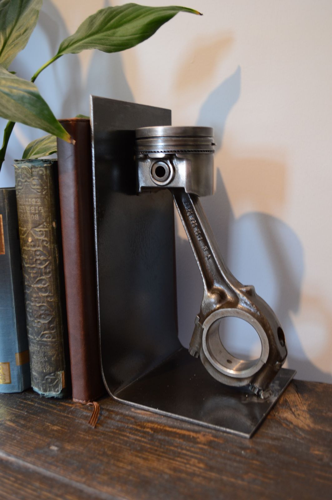Industrial Piston Con Rod Book Ends, Vintage, Farmhouse, Country, Welded Steel, Engines