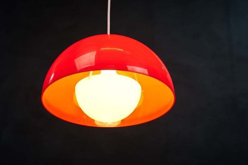 Pendant Lamp Reminiscent Verner Panton, Danish Design, 1960s photo vintage