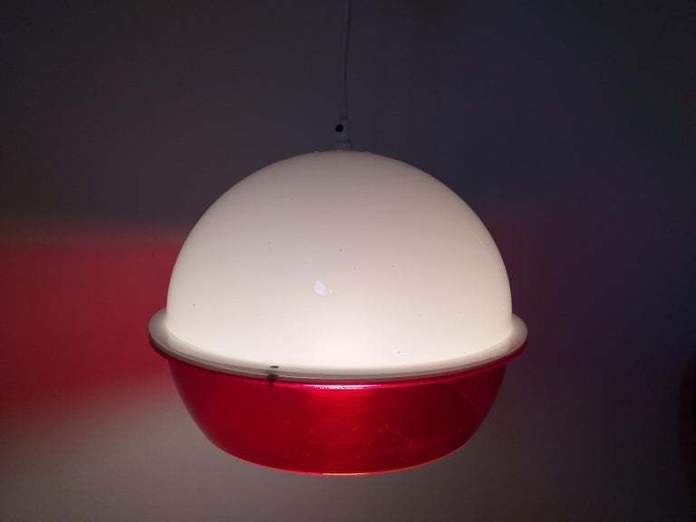Mid Century Pendant In Style Harvey Guzzini, Space Age, Italy, 1970s. photo Lighting