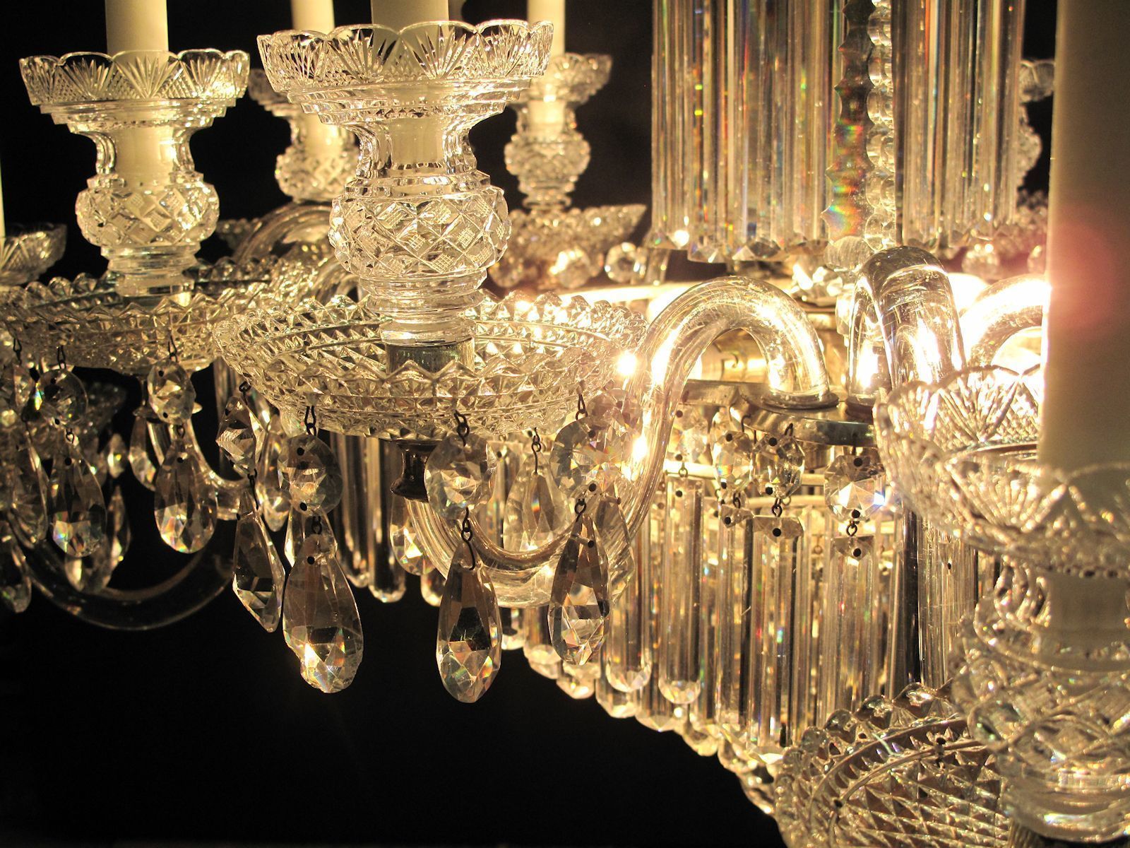 12 Arm Rule Drop Chandelier, Ca. 1820 photo vintage