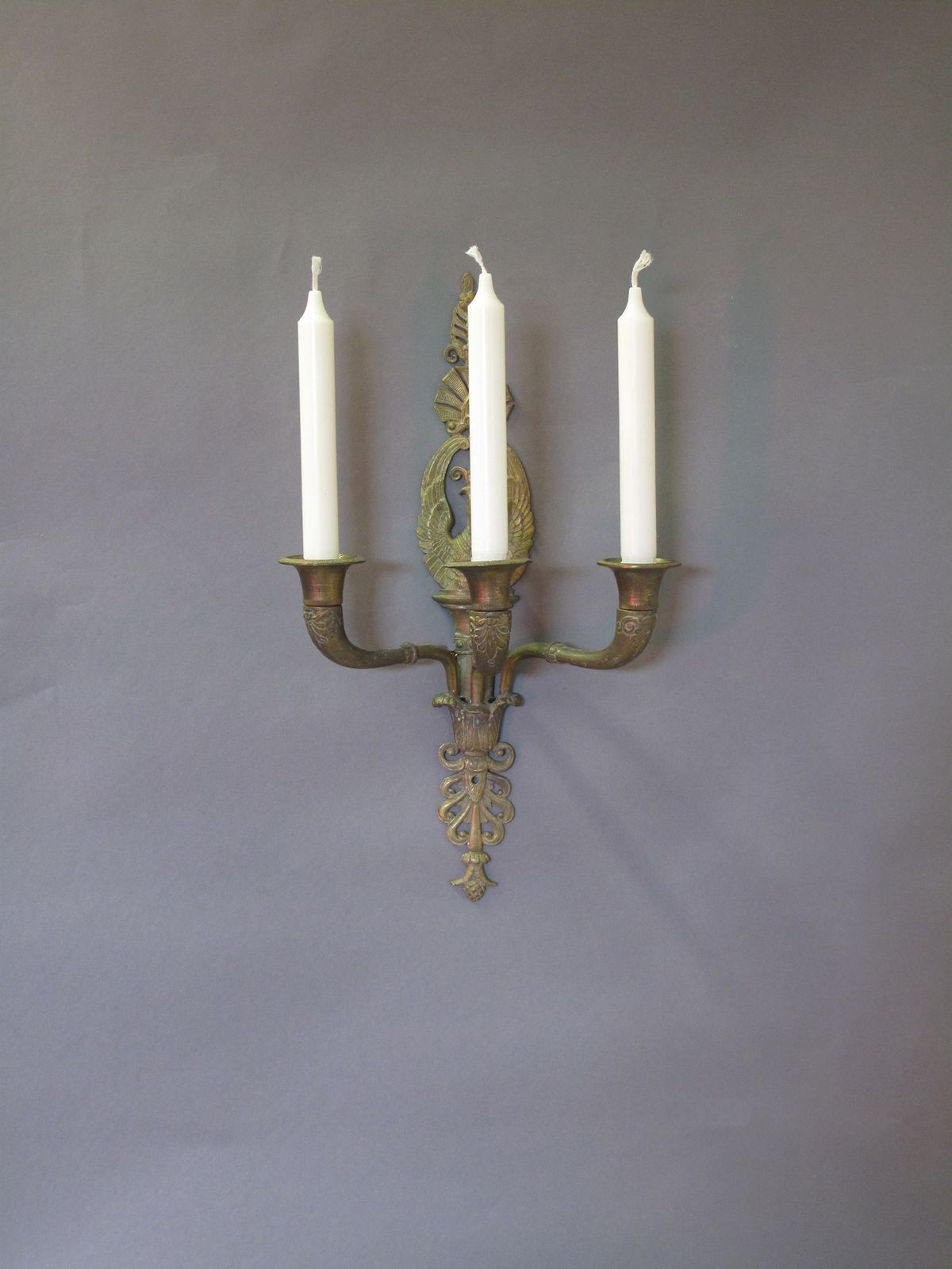 Pair Of Empire Style 3 Arm Wall Lights, Ca 1880