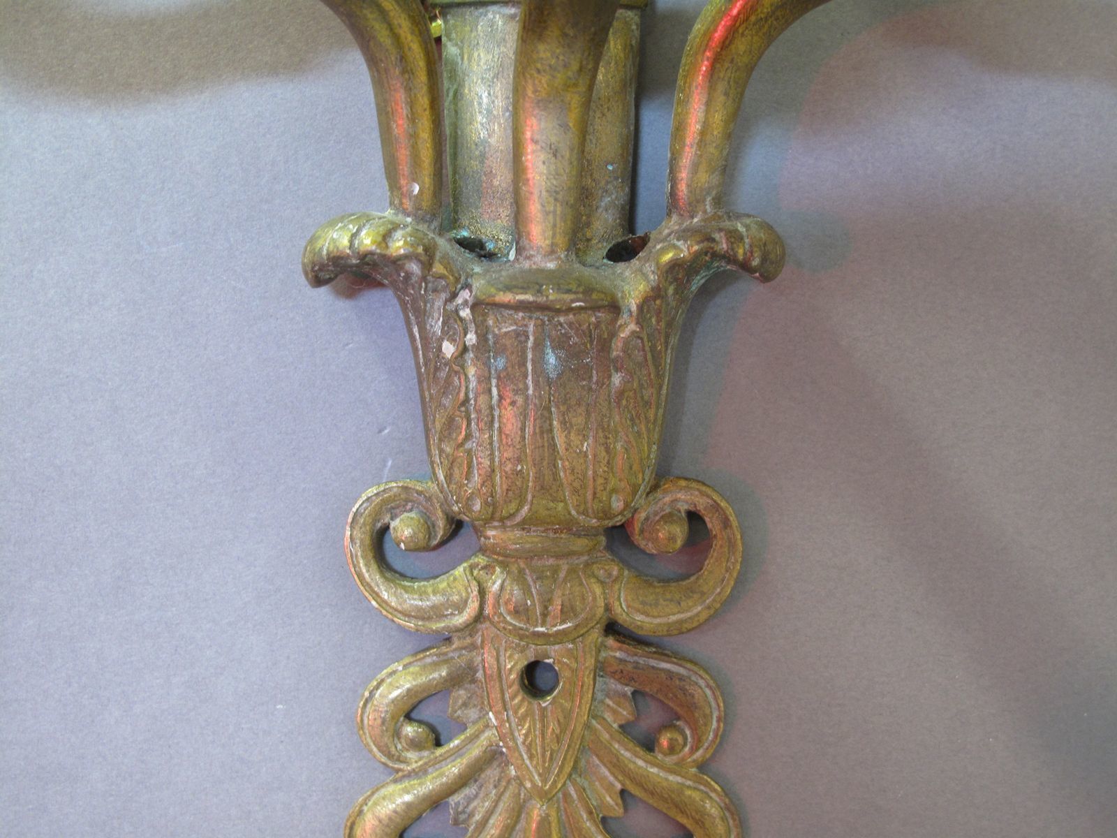 Pair Of Empire Style 3 Arm Wall Lights, Ca 1880 photo buy