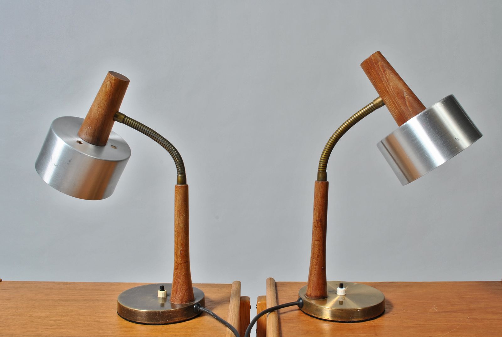 Pair Of Midcentury Danish Desk Lamps In The Style Of Jo Hammerborg For Fog&Morup photo for sale