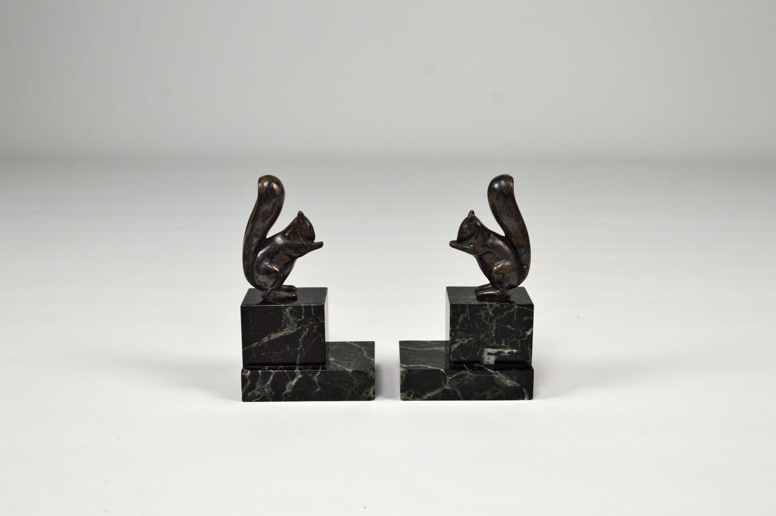 Art Deco Squirrels Bookends, Bronze, Marcel Guillemard, France, Circa 1930 photo buy