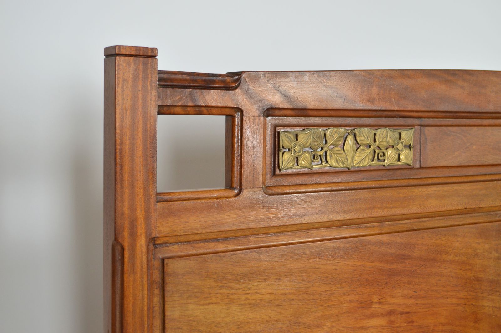 French Art Nouveau Mahogany Clematis Bedroom Set By Mathieu Gallerey, Circa 1920 photo furniture