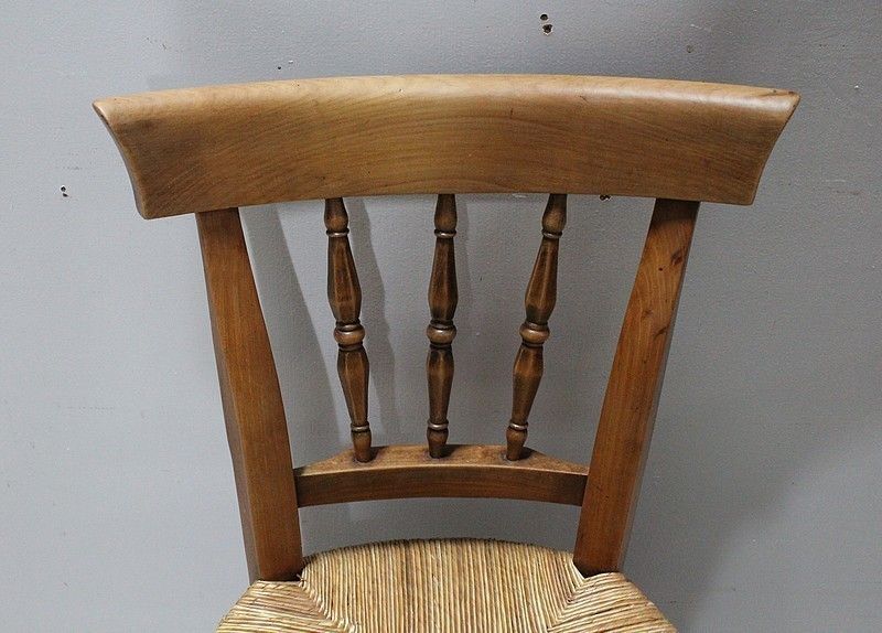 Suite Of 6 Chairs Strawed Blond Cherry   2nd Half Of The Nineteenth photo 2616.2