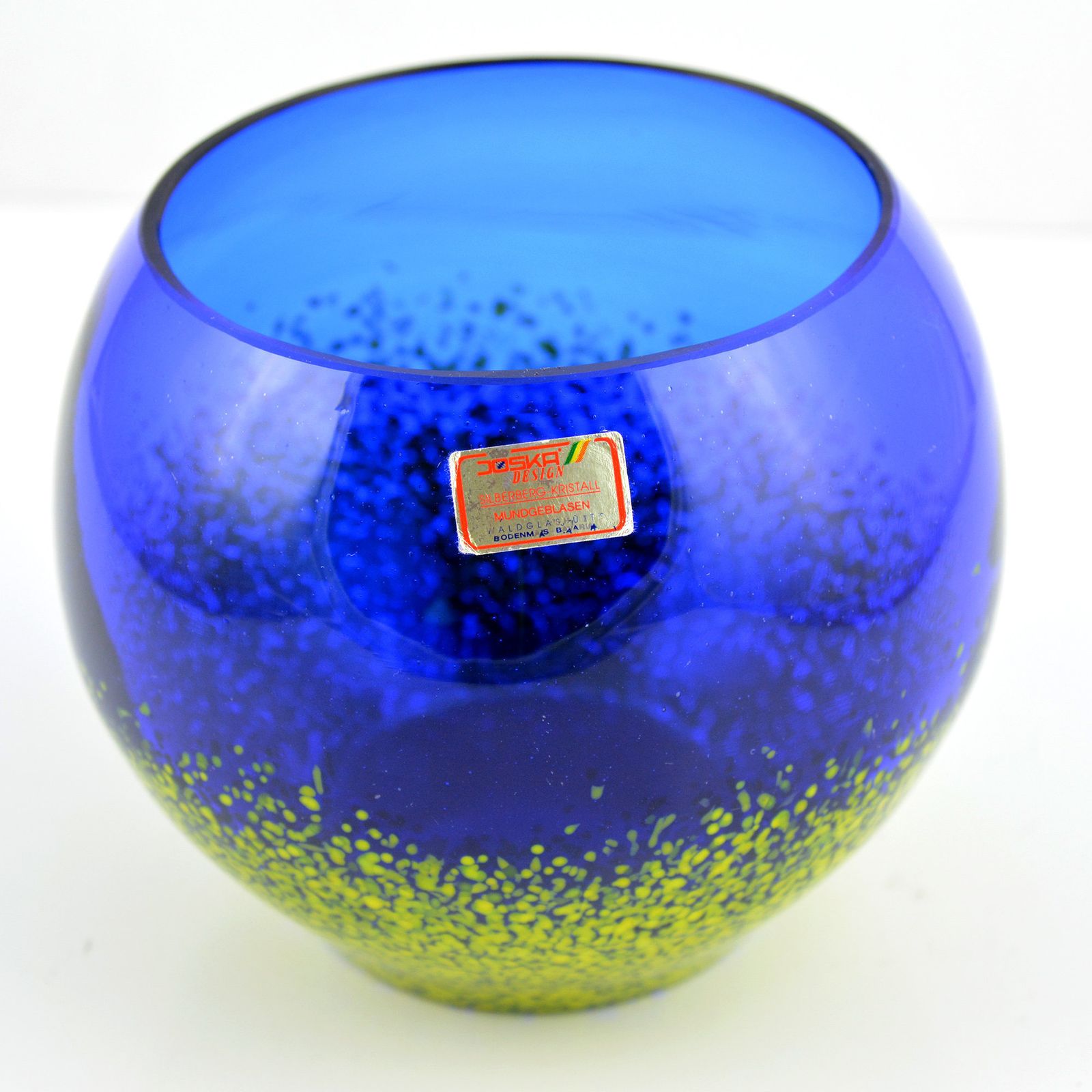 Joska Kristall Mundgeblasen Cobalt Glass Bowl, Germany In The 1960s photo furniture
