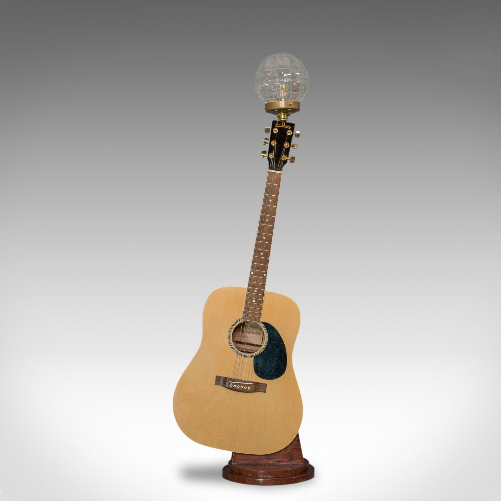 Vintage, Acoustic Guitar Lamp, English, Bespoke, Handcrafted, Jim Deacon, Glass photo for sale