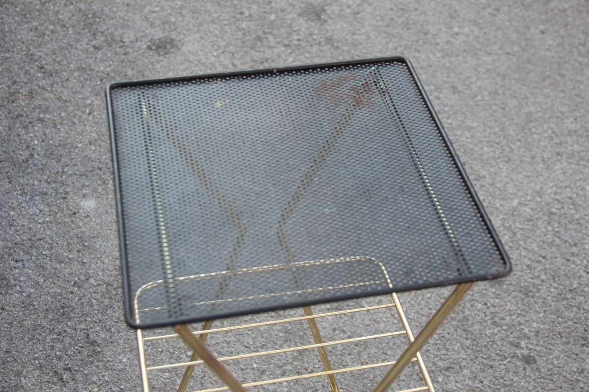 Black And Gold Brass Midcentury French Selve Gueridon Style Mathieu Matégot photo furniture