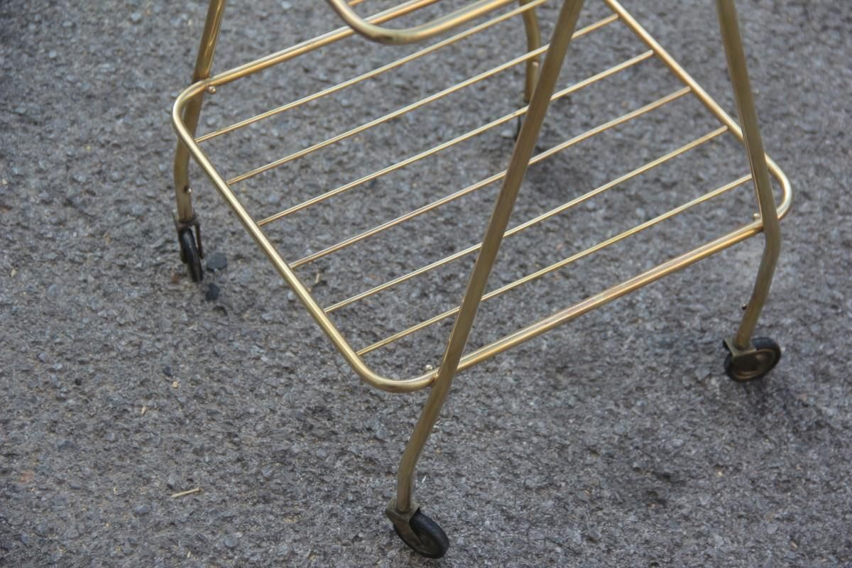 Black And Gold Brass Midcentury French Selve Gueridon Style Mathieu Matégot photo vinterior