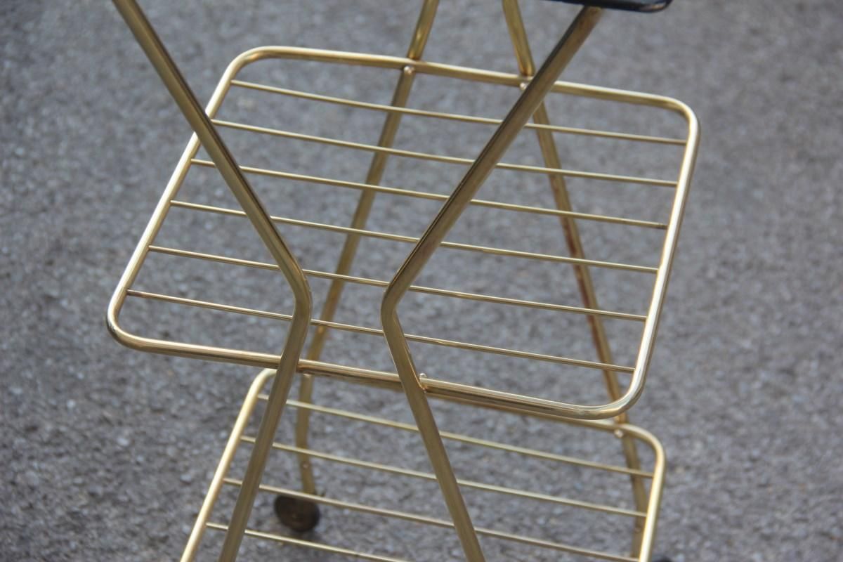 photo furniture Black And Gold Brass Midcentury French Selve Gueridon Style Mathieu Matégot
