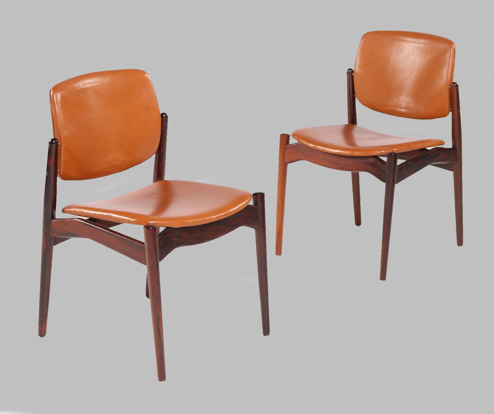 Set Of Five Erik Buch Refinished Dining Chairs In Rosewood, Inc. Reupholstery photo for sale